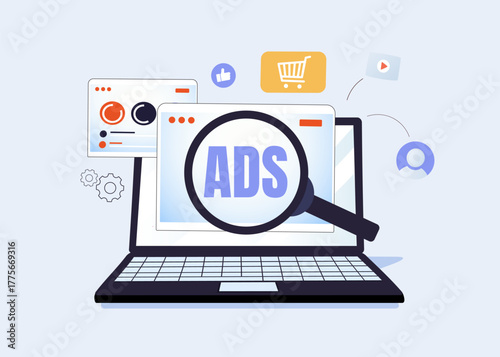 Digital marketing and social media ads, Strategies for online promotion, Targeting customers, and boosting, vector