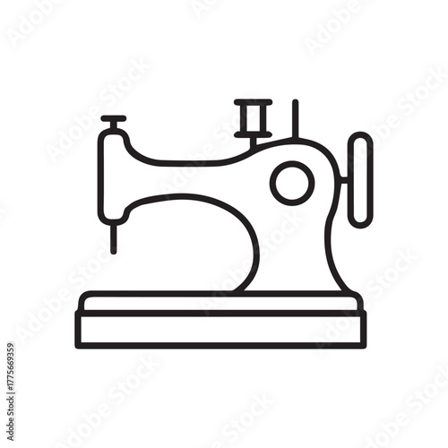 Stitching Machine Silhouette — Black Minimal Vector of Sewing Machine for Tailoring, Fashion, and Craft Design Concepts