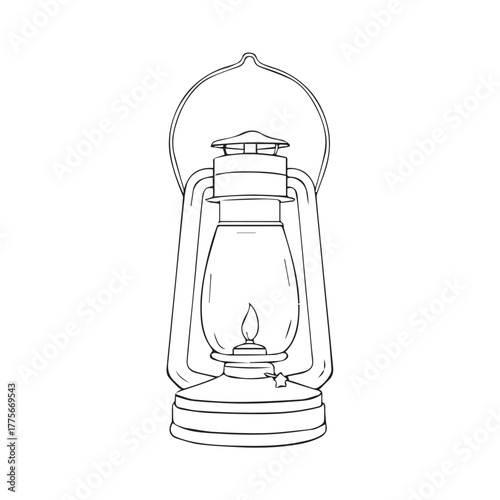 Lantern Silhouette — Black Minimal Vector of Traditional Lamp for Festival, Camping, and Decoration Design Concepts