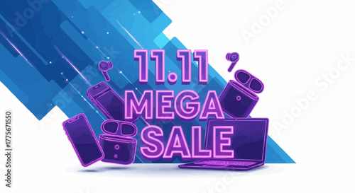 Electronics & Gadgets Theme 11.11 vector banner