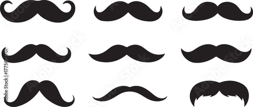 Mustache Vector Silhouettes – Classic & Quirky Facial Hair Designs for Style, Art & Costume Projects