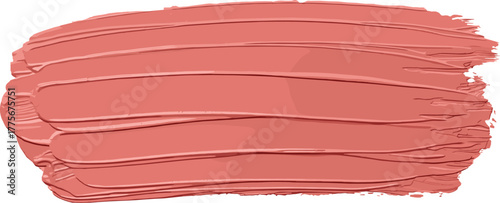 Brushstroke of coral-red paint, perfect for design backgrounds and textures, vibrant and artistic