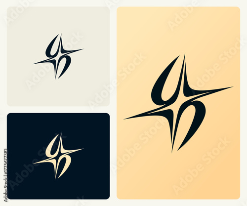 A modern letter S logo inspired by a star symbol, combining sharp curves and futuristic elegance. Perfect for fashion, jewelry, tech, or luxury brands seeking a bold and premium identity.