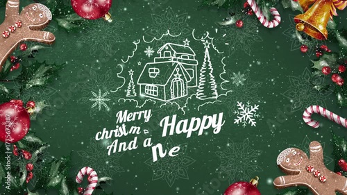 Festive Christmas and New Year Animated Greeting Card.