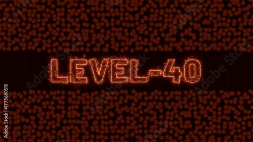 Dynamic Text Level-40 Animation with CC Ball Action Effect on Black Background — Futuristic 4k Motion Graphic