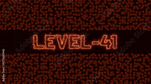Dynamic Text Level-41 Animation with CC Ball Action Effect on Black Background — Futuristic 4k Motion Graphic