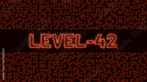 Dynamic Text Level-42 Animation with CC Ball Action Effect on Black Background — Futuristic 4k Motion Graphic