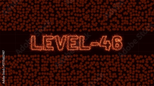 Dynamic Text Level-46 Animation with CC Ball Action Effect on Black Background — Futuristic 4k Motion Graphic