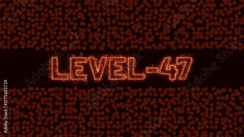 Dynamic Text Level-47 Animation with CC Ball Action Effect on Black Background — Futuristic 4k Motion Graphic