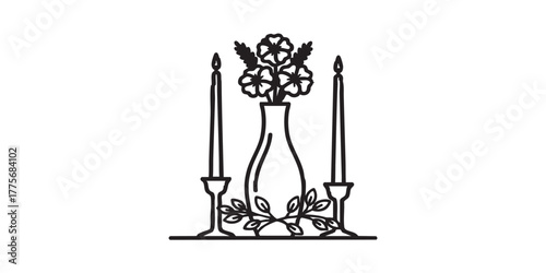 Wedding table centerpiece icon vector