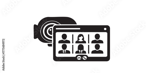 Video conference call icon vector