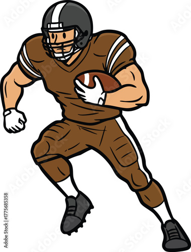 illustration of an American football player throwing a ball