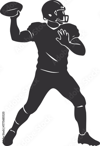 illustration of an American football player throwing a ball