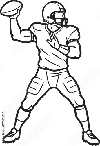 illustration of an American football player throwing a ball