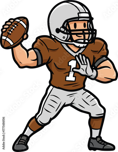 illustration of an American football player throwing a ball