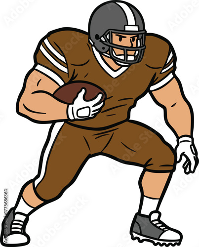 illustration of an American football player throwing a ball
