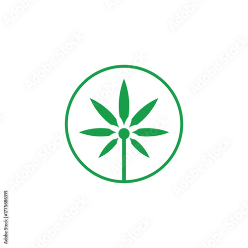 simple cannabis logo design vector with flat style