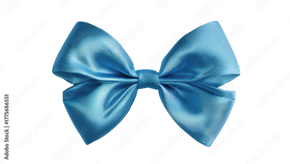 Naklejka premium Light-blue satin bow against black
