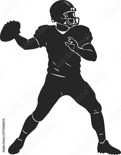 illustration of an American football player throwing a ball