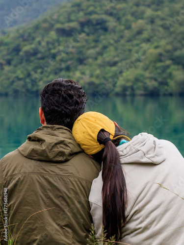 couple, lake, nature, green hills, outdoor, serenity, togetherness, love, landscape, relaxation, scenery, friendship, adventure, weekend, calm, peacefulness, harmony, romance, scenic view, cozy, tranq