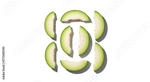 Wallpaper Mural Freshly Sliced Honeydew Melon Pieces Isolated on a White Backdrop for Culinary Uses Torontodigital.ca