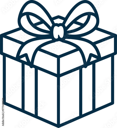 A beautifully wrapped gift box with a large ribbon bow sits ready for presentation.