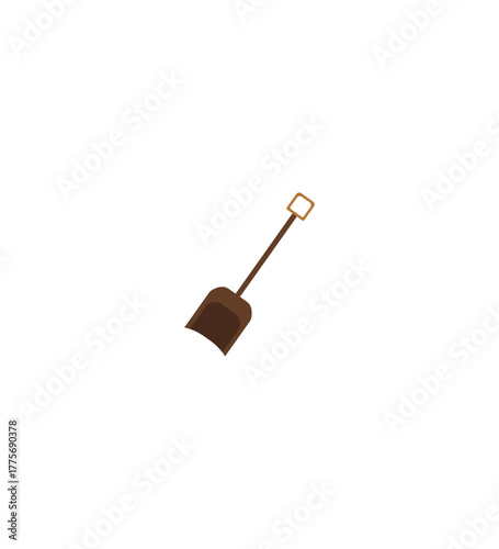 Simple Brown Shovel Icon Vector or PNG