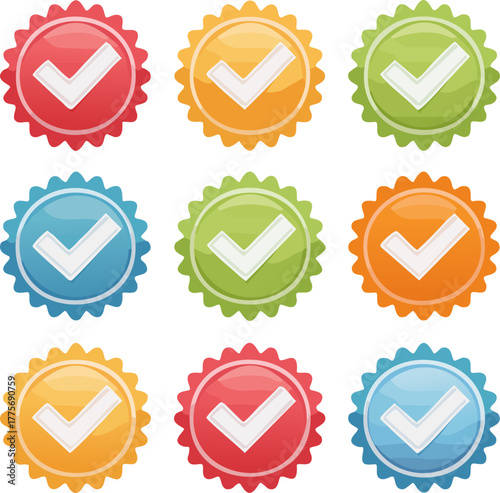 Onay işaretleri seti İzole edilmiş 