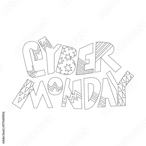 Cyber Monday 2026 Lettering Clipart