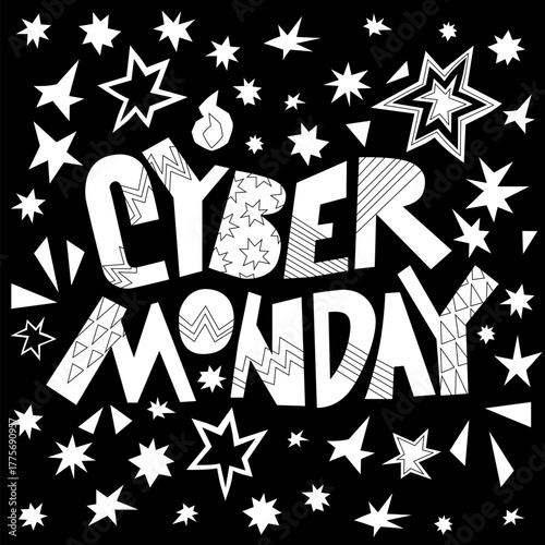 Cyber Monday 2026 Lettering Clipart