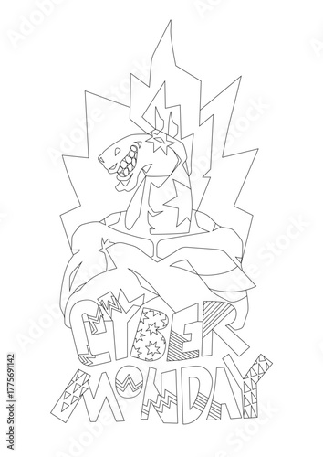 Fire Horse Bodybuilder Vector Illustration