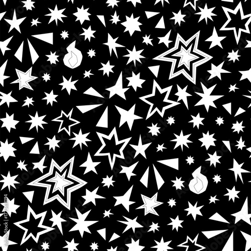 Fire Stars Seamless Pattern Vector
