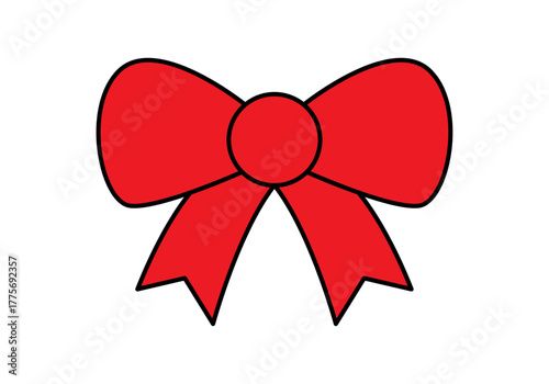 Lazo rojo en fondo blanco