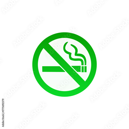 Free Download No Smoking Icon – Green Vector Symbol for Smoke-Free Zones, Health, and Safety - GFXLoad