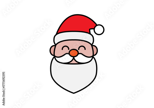 Cara de Papa Noél o Santa Claos en fondo blanco