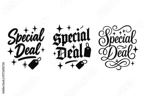 Special Deal Calligraphy. Special Deal. Create a calligraphy lettering illustration of the phrase: Special