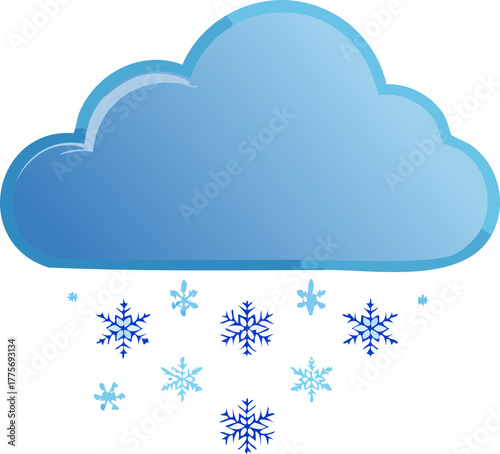 kar yağan bir bulut simgesi izole edilmiş kış tasarımı 