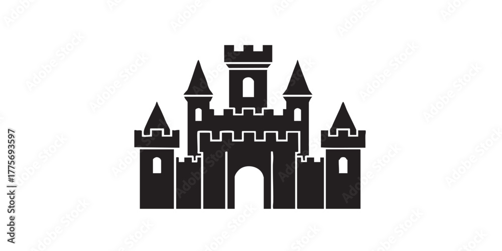 Fototapeta premium Toy castle icon vector