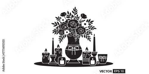 Wedding table centerpiece icon vector
