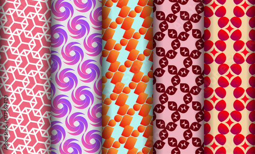 Colorful vibrant vector seamless decorative pattern design