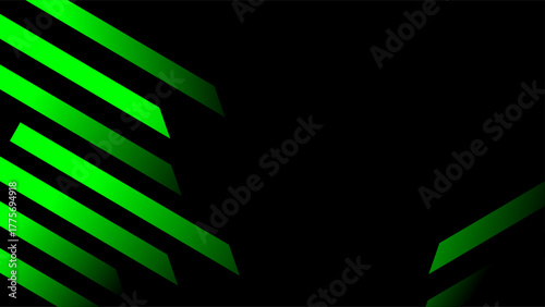 Green spikes geometric black background
