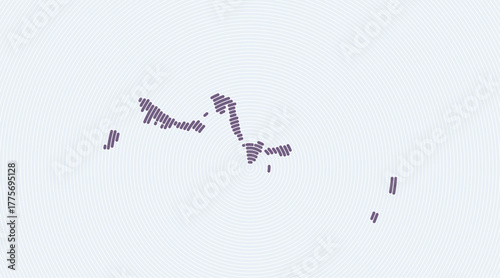 Turks and Caicos Islands shape rings. Country map formed by stacked circles. Turks and Caicos Islands boundary shape design. Elegant vector illustration.