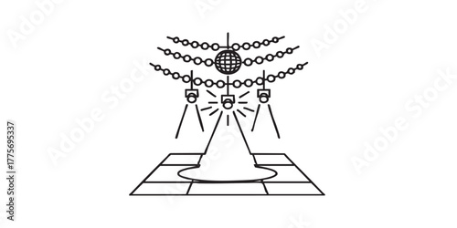 Wedding dance floor lighting icon vector
