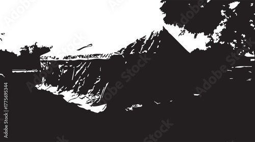 Large Tent Covered with Tarpaulin