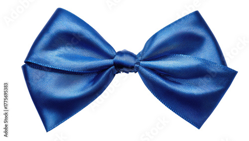 Deep blue satin bow tie