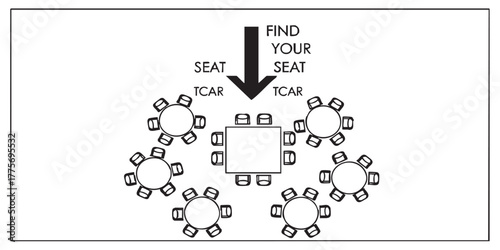 Wedding guest seating chart icon vector