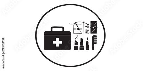 Wedding emergency kit icon vector