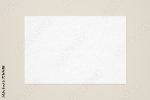 Blank white paper texture on beige background