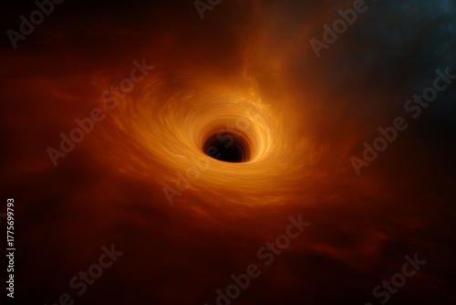  Disque d'accrétion interne composé de gaz et de poussière d'un trou noir en rotation.