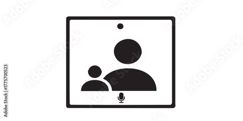 Video conference call icon vector